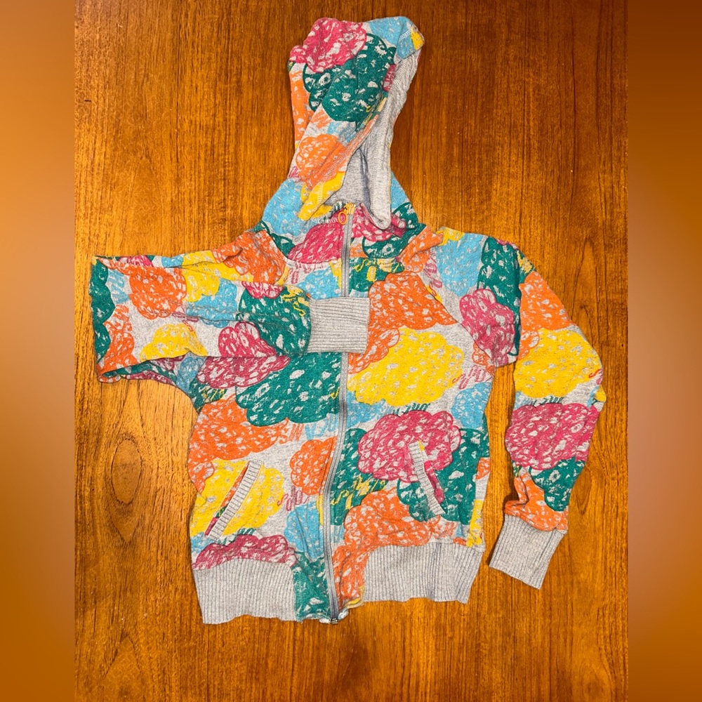 Zara | 100% cotton multi color athletic hoodie full zip sweatshirt | size M